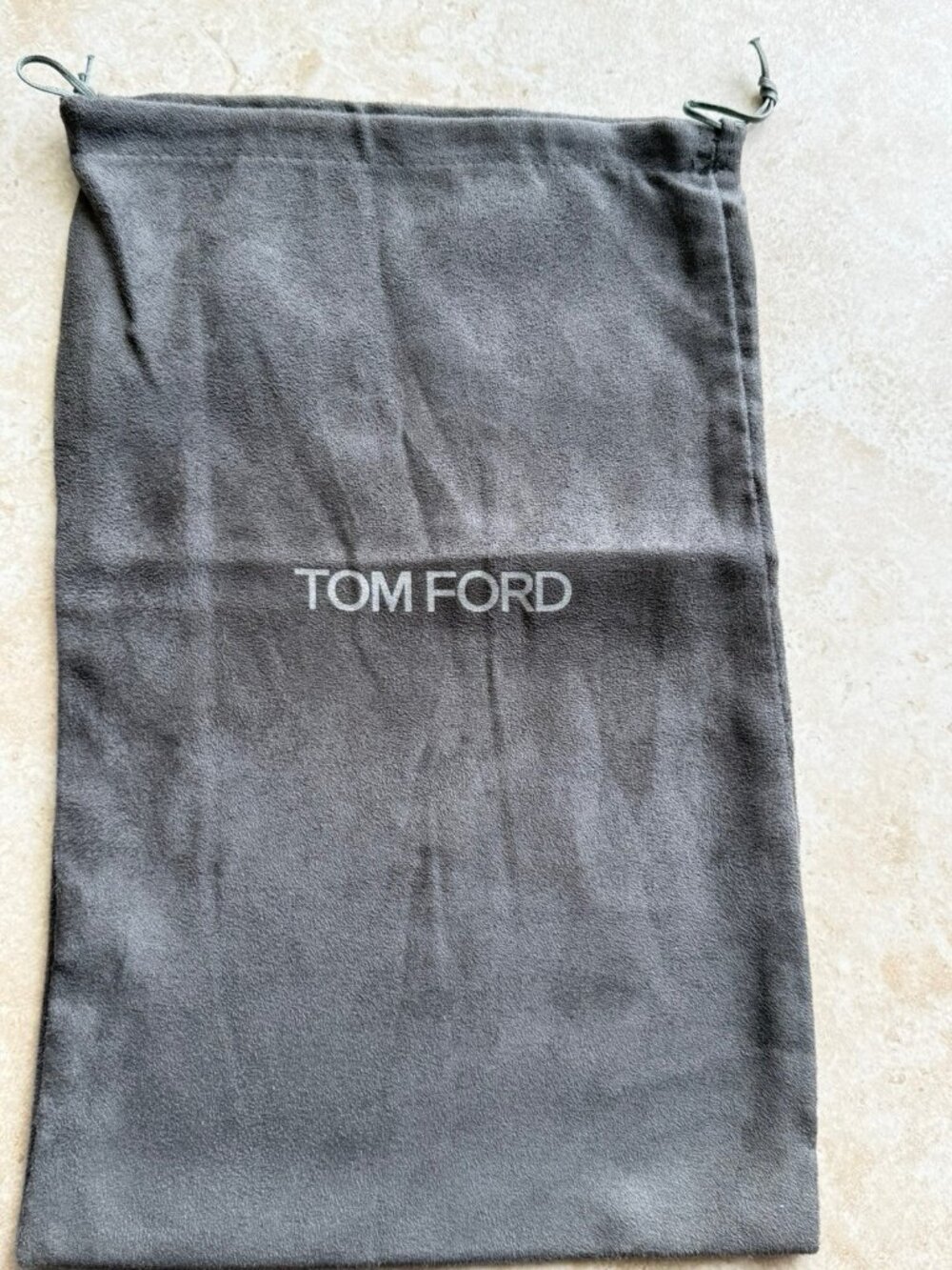 Tom Ford Dust Bag Storage Cover Drawstring Gray 15" x 9"
